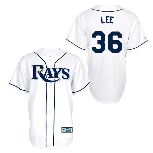 Hak-Ju Lee #36 Youth Baseball Jersey-Tampa Bay Rays Authentic Home White Cool Base MLB Jersey